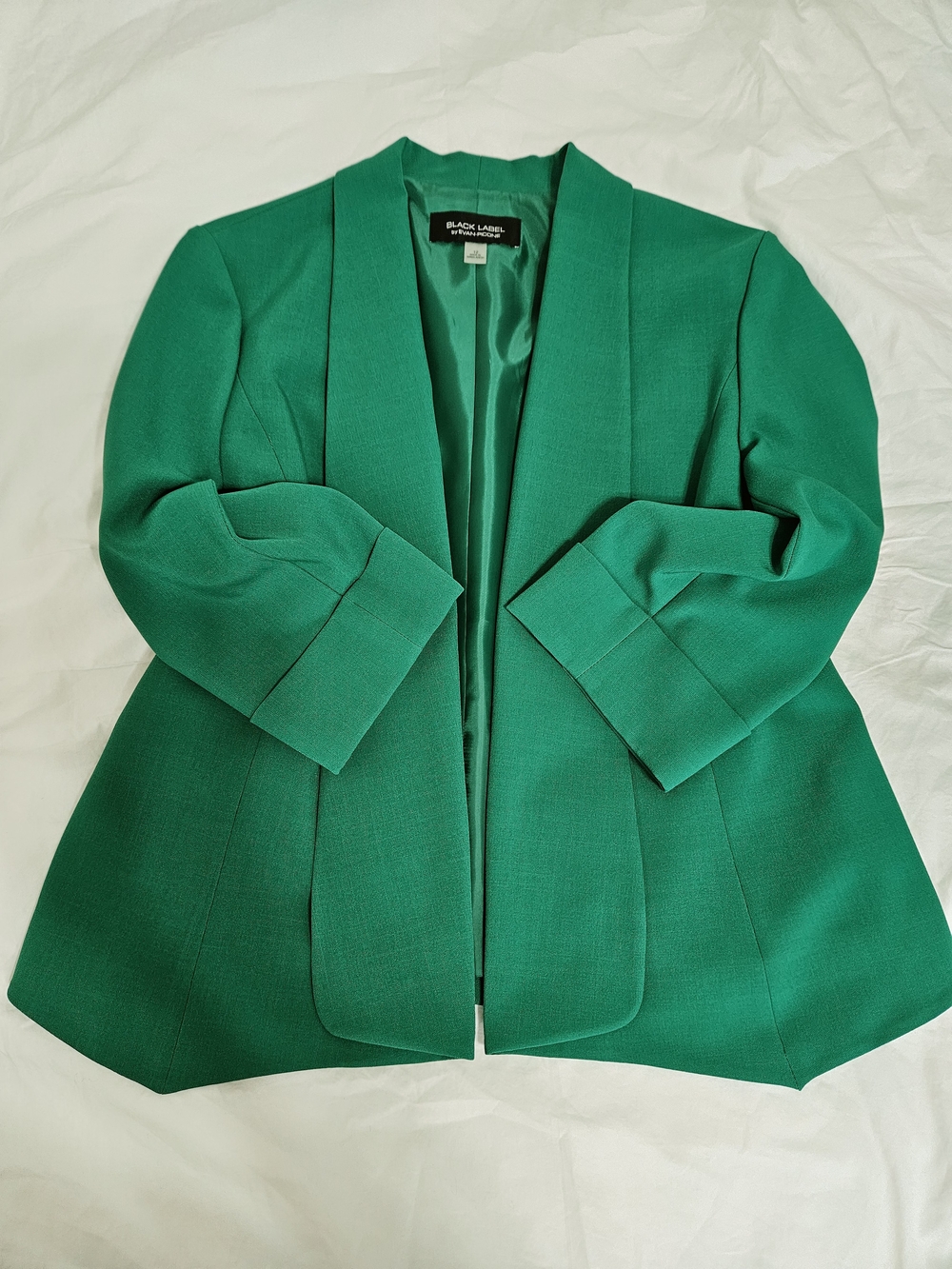 Black Label Emerald Green Open-Front Blazer Jacket